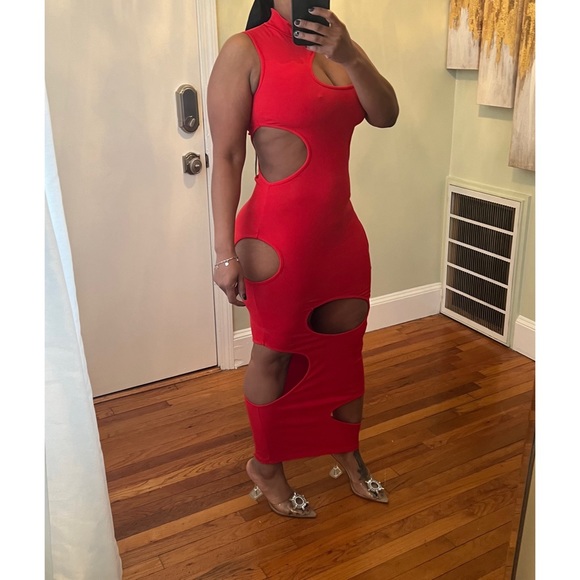 🌹NEW - VINI Dress in Honey Mustard & Red - Picture 10 of 13